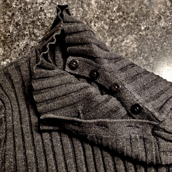 BANANA REPUBLIC BRUSHED KNIT RIBBED SWEATER COWL NECK GRAY WOMENS SMALL - Picture 4 of 7